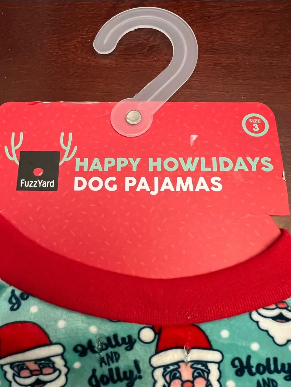 Fuzzyard Holly Jolly Dog Pajamas in Mint & Red